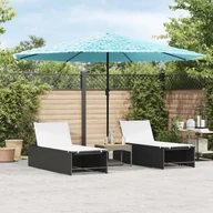 Parasole ogrodowe - Parasol ogrodowy na stalowym słupku, niebieski, 388x388x248 cm - miniaturka - grafika 1