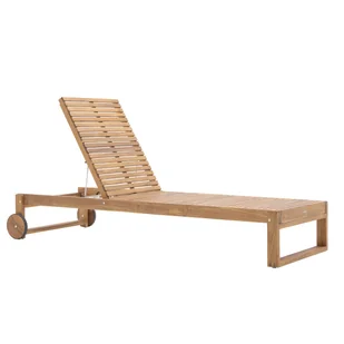Naterial Leżak ogrodowy na kółkach Solaris II drewniany - Leżaki ogrodowe - miniaturka - grafika 1