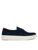 Półbuty męskie - Tommy Hilfiger Półbuty Modern Light Hybrid Suede Loafer FM0FM05786 Granatowy - miniaturka - grafika 1