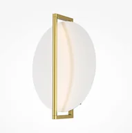 Lampy ścienne - Złoty kinkiet LED Mira o płaskiej konstrukcji, emitujący odbite światło do salonu - miniaturka - grafika 1