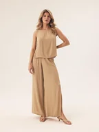 Spodnie damskie - Spodnie damskie plażowe Mare Esotiq piaskowy beż M - miniaturka - grafika 1