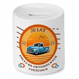 Skarbonka na Urodziny 70 70te 70-te na Prezent z Nadrukiem ze Zdjęciem + Opakowanie na prezent (wzór 02) - Skarbonki - miniaturka - grafika 1