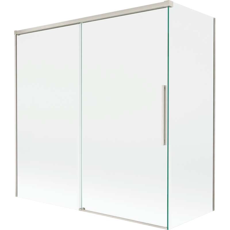 Mexen Rox parawan nawannowy 2-skrzydłowy rozsuwany 160 + 70 x 150 cm, transparent, nikiel szczotkowany - 8C9-160-070-97-00