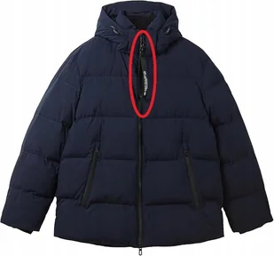KURTKA ZIMOWA MĘSKA PIKOWANA REGULAR FIT KAPTUR r. S TAILOR 1037350 GRANAT - Kurtki męskie - miniaturka - grafika 1