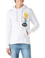 Bluzy męskie - ONLY & SONS Męska bluza z kapturem ONSBEAVIS and Butthead REG, kolor jasny biały, S, Bright White - miniaturka - grafika 1