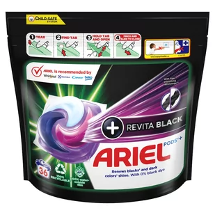 Ariel +Revitablack All-in-1 PODS Kapsułki z płynem do prania, 36prań - Woda - miniaturka - grafika 1