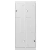 Szafki BHP - JAN NOWAK model JULIA 800x1850x450 szafa socjalna BHP na odzież czterokomorowa szara - miniaturka - grafika 1