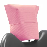 Kosmetyczne akcesoria jednorazowe - Pokrowiec na zagłówek stomatologiczny 32cm x 28cm różowy podfoliowany 54g DentixPro 50szt - miniaturka - grafika 1