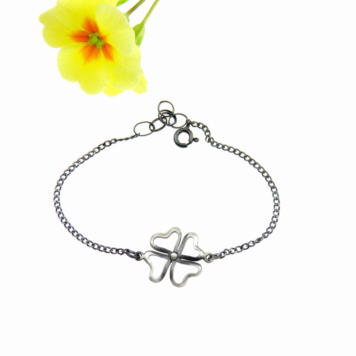 Koniczynka III - bransoletka srebrna