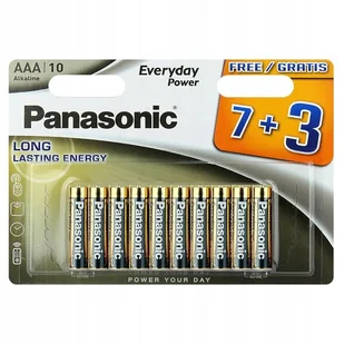 10x Baterie Alkaliczne LR03 R03 AAA 1,5V Panasonic - Baterie i akcesoria - miniaturka - grafika 1