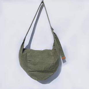 Torba Damska Drelich Khaki Zapięcie Suwak - Torebki damskie - miniaturka - grafika 1