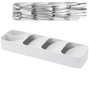 Orion Organizer, wkład do szuflady, pojemnik, koszyk na sztućce, widelce, noże, łyżki, łyżeczki, biały 229010-B - Suszarki do naczyń - miniaturka - grafika 1