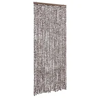 Zasłony - vidaXL Zasłona muchowa brązowo-biała 100x200 cm szenilowa - miniaturka - grafika 1