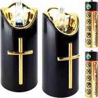 Lampiony i znicze - DUŻA ŚWIECA LED NA BATERIE WKŁAD DO ZNICZY 12,5cm DO ZNICZA ZNICZ WKŁADY - miniaturka - grafika 1