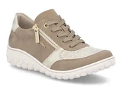 Półbuty damskie - Półbuty damskie beżowe Rieker 59502-62 na haluksy z zamkiem tęgość H-38 - miniaturka - grafika 1