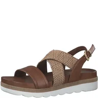Sandały damskie - MARCO TOZZI Sandały damskie 2-28401-28, brązowy - Cognac Ant Com - 40 EU - miniaturka - grafika 1