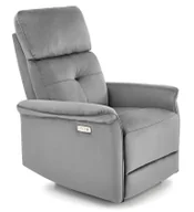 Fotele - Szary rozkładany fotel tapicerowany welurem H5-A54 - miniaturka - grafika 1