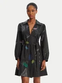 Sukienki - Desigual Sukienka codzienna Pisos 25WWVW06 Czarny Regular Fit - miniaturka - grafika 1