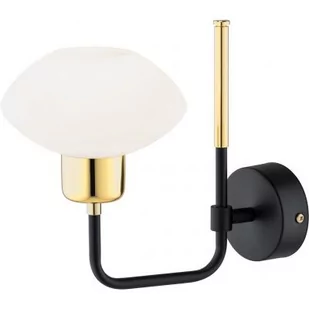 Argon Ravello kinkiet 1x15W opal mat//czarna struktura/mosiądz 8032 - Lampy ścienne - miniaturka - grafika 1