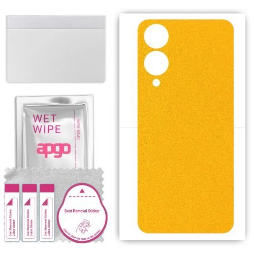 folia naklejka skórka strukturalna na TYŁ do Vivo Y28 5G - Żółty Pastel Matowy - apgo SKINS