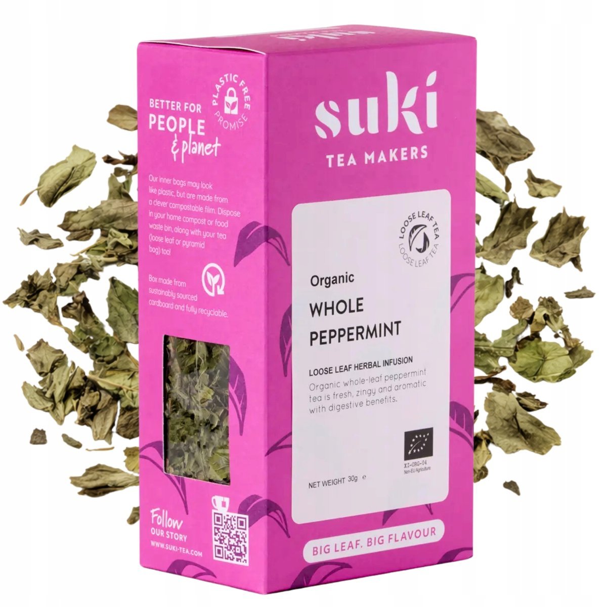 Herbata miętowa Suki Tea 30 g ziołowa bez kofeiny 100% mięta liściasta sypana