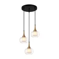 Lampy sufitowe - Konila lampa wisząca 3-punktowa czarna/mosiądz PND-99709-3A-BRO-CL - miniaturka - grafika 1