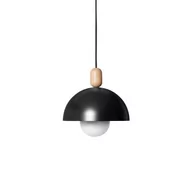 Lampy sufitowe - Loft Medivo czarna lampa wisząca z czarnym przewodem KOLOROWE KABLE - miniaturka - grafika 1
