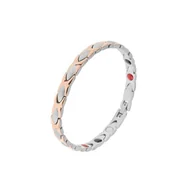 Bransoletki - Bransoletka Magnetyczna Ze Stali Jubilerskiej 316L Kolor Srebrzysto-Miedziany, Ogniwa X - miniaturka - grafika 1