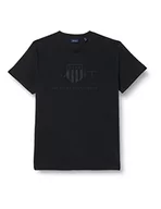 Koszulki męskie - GANT T-shirt męski, Czarny, L - miniaturka - grafika 1