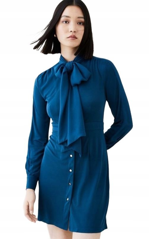 KAREN MILLEN SUKIENKA KOSZULOWA TURKUSOWA 40 Y1T