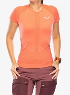 Koszulki i topy damskie - Koszulka damska Salewa Zebru Medium Warm AMR T-Shirt - coral - miniaturka - grafika 1