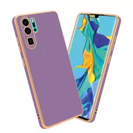 Etui i futerały do telefonów - Pokrowiec Do Huawei P30 PRO Etui w Glossy Purpura - Złoto TPU Silikonowe Obudowa Case Cover Cadorabo - miniaturka - grafika 1