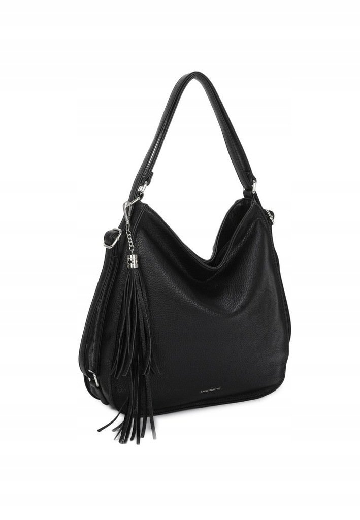 Stylowa Damska Torebka Czarna Shopper Plecak 2w1 Na Ramię LUIGISANTO