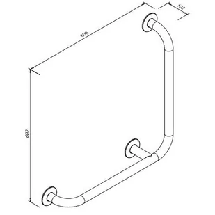 Poręcz kątowa 90° dla niepełnosprawnych Faneco S32UK6 SW B 60x60 cm - Akcesoria dla osób starszych i niepełnosprawnych - miniaturka - grafika 2