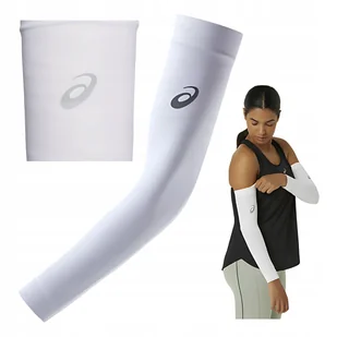 Rękawki Asics Białe Uniwersalne Unisex Rękawy Treningi Bieganie Oddychające - Pozostała odzież dla rowerzystów - miniaturka - grafika 1