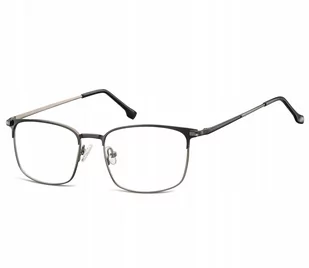 Sunoptic Oprawki korekcyjne zerówki okulary męskie prostokątne 894A grafitowy + czarny - Okulary korekcyjne, oprawki, szkła - miniaturka - grafika 1