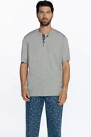 Piżamy męskie - Piżama męska THEODOR Szary XL - miniaturka - grafika 1