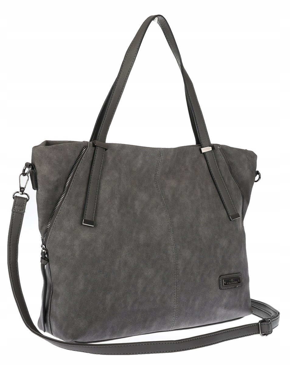 Torebka Damska Shopperka Pojemna A4 Modna Duża Torba kuferek CH7713 Szara