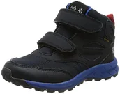 Buty dla chłopców - Jack Wolfskin Dzieci uniseks WOODLAND TEXAPORE MID VC K buty do chodzenia, dark Niebieski/Czerwony, 40 EU - miniaturka - grafika 1