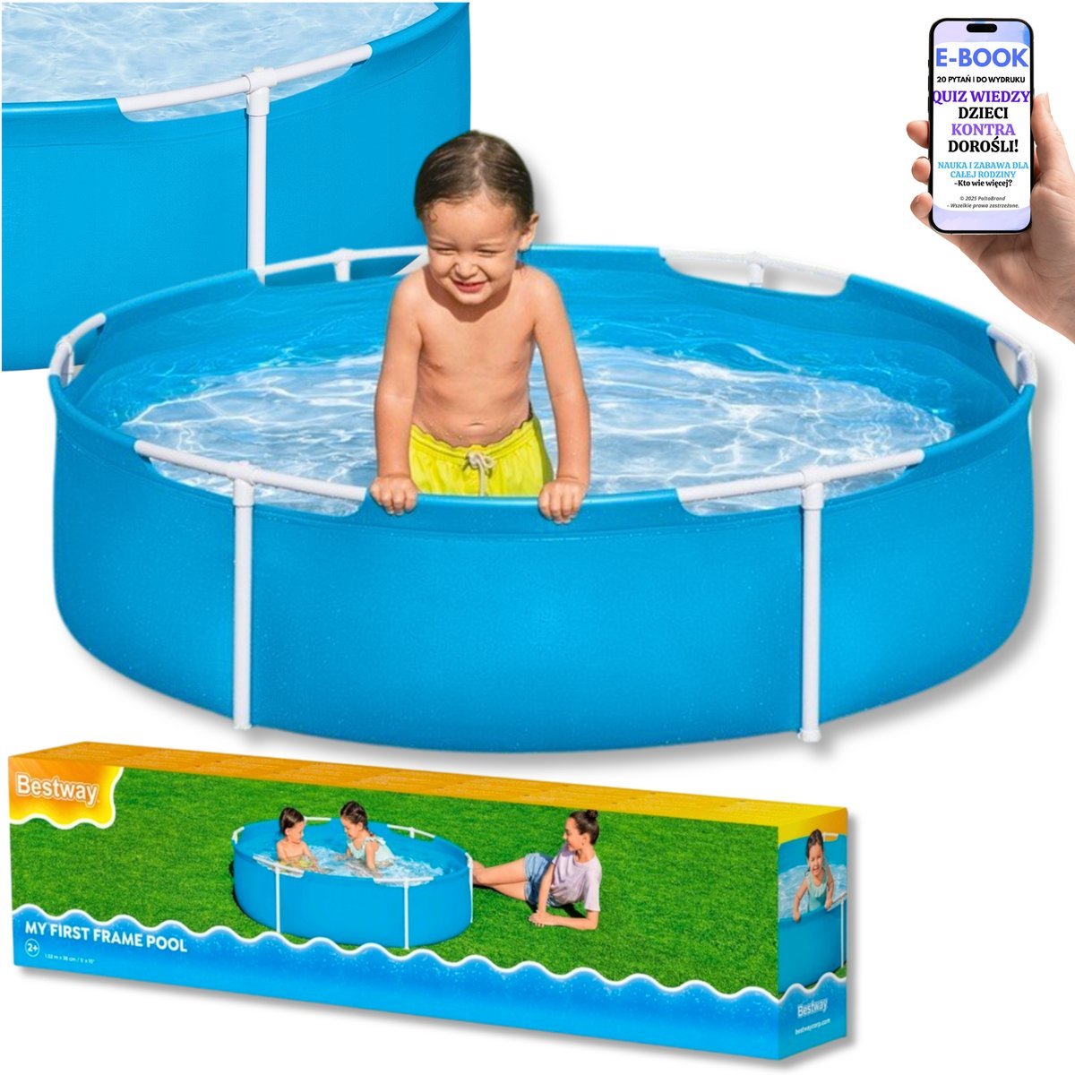 Basen Dziecięcy Stelażowy Bestway BASEN DLA DZIECKA DO OGRODU NA DZIAŁKĘ PREZENT DLA DZIECI + EBOOK-2