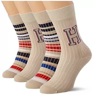 Skarpetki damskie - Tommy Hilfiger Unisex Classic Sock dziecięce skarpety (4 sztuki), piaskowy/granatowy., 27-30 - miniaturka - grafika 1