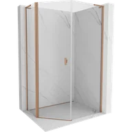 Kabiny prysznicowe - Mexen Mist L kabina prysznicowa pięciokątna asymetryczna uchylna 90x100 cm, transparent, miedź szczotkowana - 8A8L-090-100-65-00 - miniaturka - grafika 1