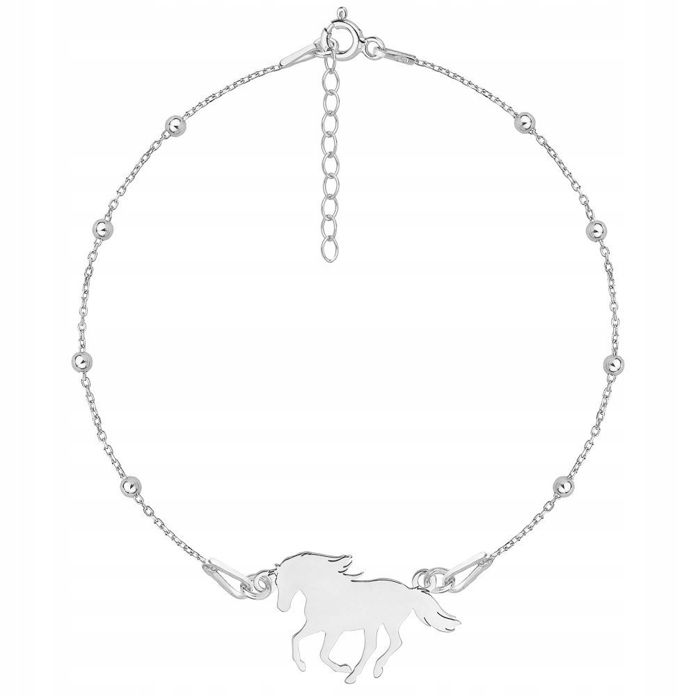 Srebrna bransoletka kulkowa konik koń srebro 925