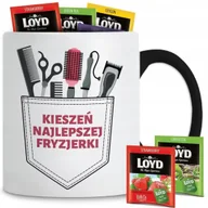 Kubki - Kubek Z Nadrukiem PREZENT DLA NAJLEPSZEJ FRYZJERKI Czarno Biały - miniaturka - grafika 1