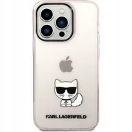 Etui i futerały do telefonów - Karl Lagerfeld Etui do iPhone 14 Pro 6,1" hardcase różowy/pink Transparent Choupette Body - miniaturka - grafika 1