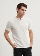 Koszulki męskie - Biała koszulka polo ze stójką - miniaturka - grafika 1