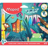 Przybory szkolne - Flamastry dla dzieci Jumbo Jungle Fever 12 szt - miniaturka - grafika 1