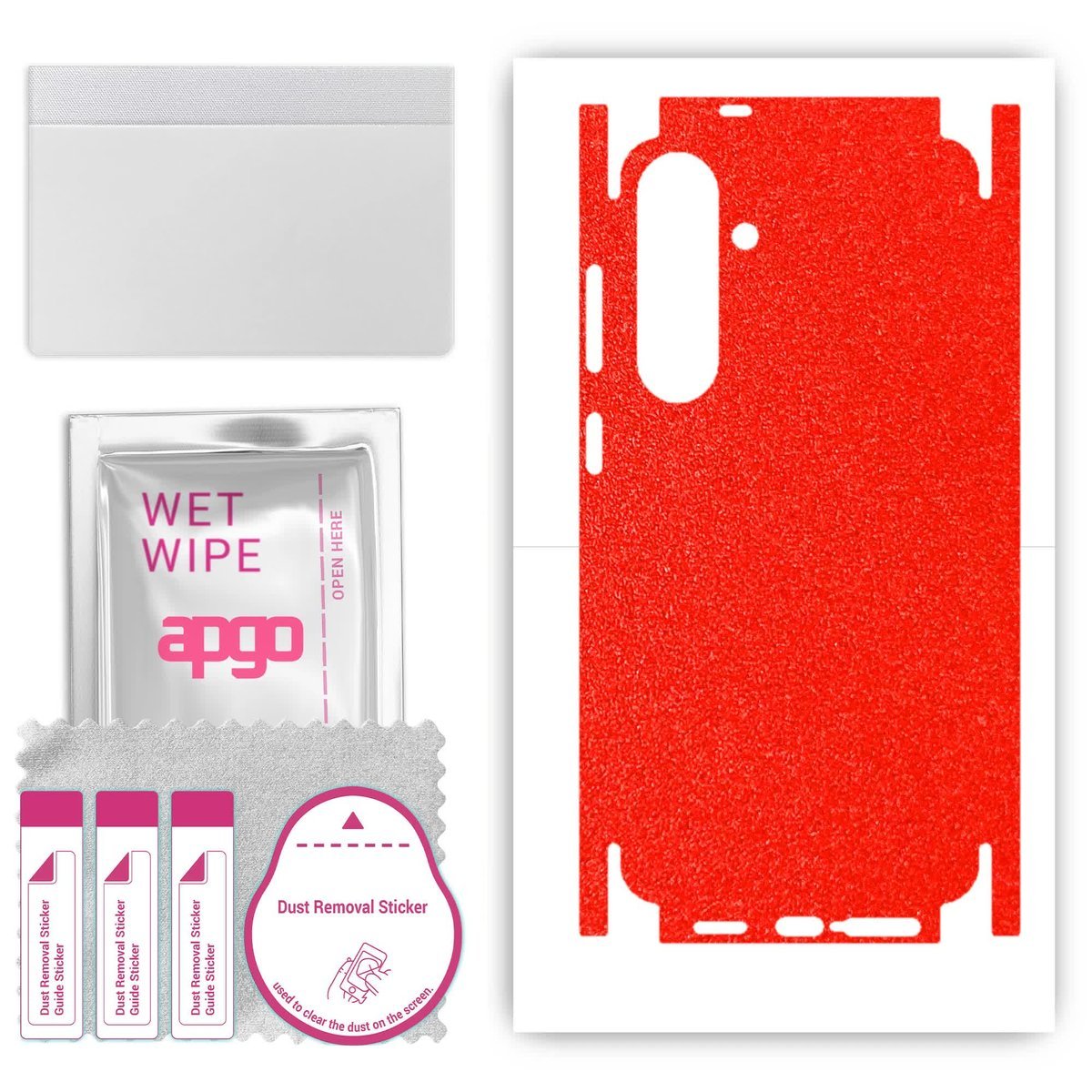 Folia naklejka skórka strukturalna na TYŁ+BOKI do Samsung Galaxy S24+ Plus - Czerwony Pastel Matowy - apgo SKINS