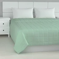 Narzuty - Dekoria Narzuta pikowana w kratę zieleń eukaliptusa szer.260 × dł.210 cm Loneta 498-133-61 - miniaturka - grafika 1