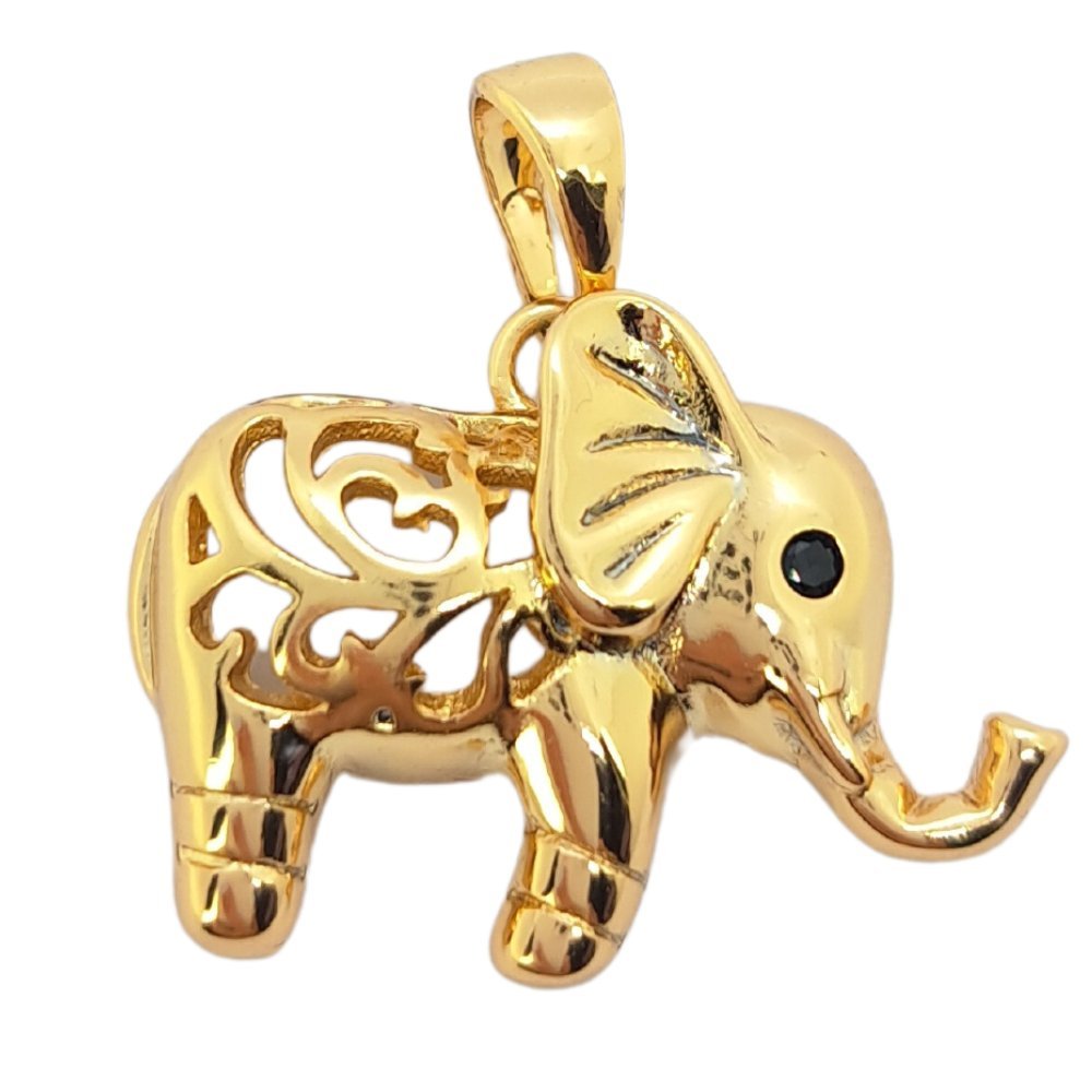 Zawieszka Złoty Słoń na Szczęście - Pozłacany Słonik 18k złotem